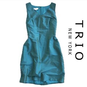 NWOT {TRIO N.Y.} 💯 Silk Shimmering ‘Seapunk’ Teal Shift Dress • Size 8